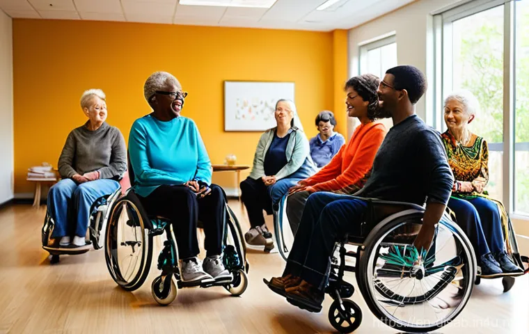 장애인재활상담사 직업 변화 추세 - **Prompt 1: Telehealth and Virtual Reality in Rehabilitation**
    "A diverse young adult, wearing c...