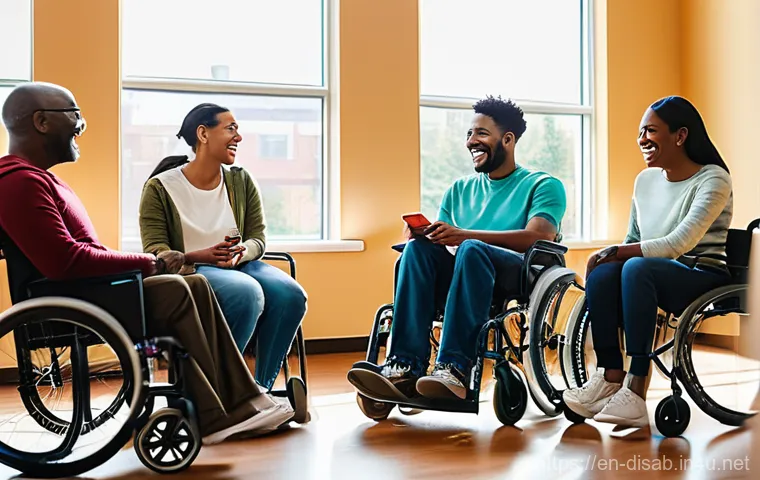 장애인재활상담사와 신체 장애 지원 - **Prompt:** A confident individual, an athletic man in his 30s, is actively participating in an adap...