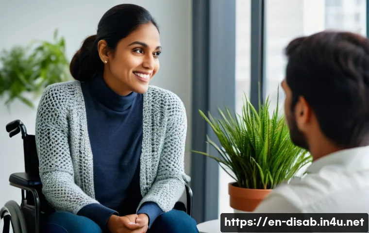 장애인재활상담사 학습 스터디 팁 - **Prompt 1: Client-Centered Communication and Empathy in Counseling**
    A realistic photograph of ...