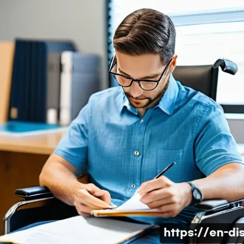 장애인재활상담사와 장애인 돌봄 시스템 - A compassionate rehabilitation counselor in a modern office setting, attentively listening and takin...