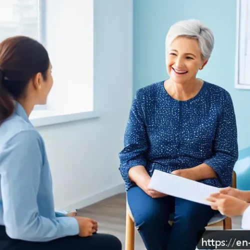 장애인재활상담사와 언어치료사 협력 - A bright, modern rehabilitation clinic room showing a diverse team of professionals collaborating: a...