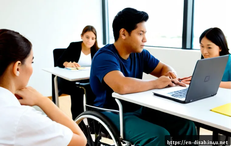 장애인재활상담사 보수교육 정보 - Photorealistic continuing education workshop for rehabilitation counselors, diverse adult profession...